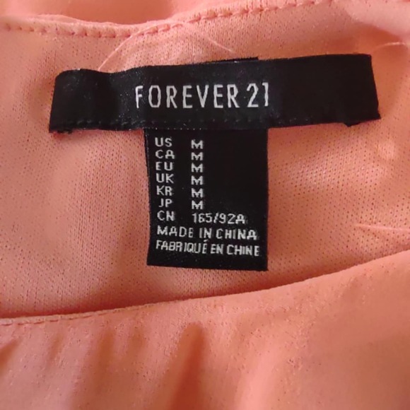 FOREVER 21 Women's Sleeveless Mini Dress Medium Polyester Peach Lightweight - Picture 5 of 5